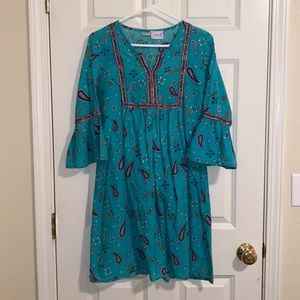 Indian Tunic Blue and Purple Paisley